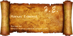 Hanus Edmond névjegykártya